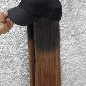 کلاه مویی جداشونده ابریشمی رنگ امبره مشکی تنباکویی | کد: ZNB-ULP