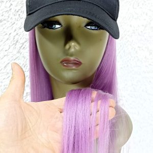 کلاه مویی جداشونده ابریشمی رنگ بنفش فانتزی | کد: ZNB-UW1