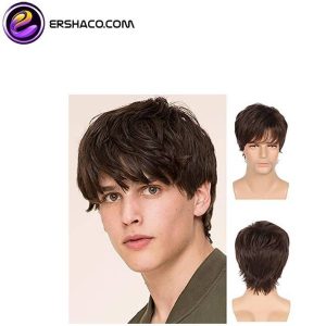 کلاه گیس مردانه کوتاه قهوه ای لیر چتری دار | کد: ZNB-V8X