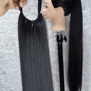 موی دم اسبی بلند90سانتی رنگ مشکی طبیعی مایل به مشکی | کد: ZNB-UK4