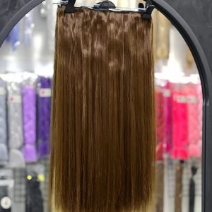 اکستنشن مو سرتاسری قهوه ای تیره سایز ۷۰ سانت | کد: ZNB-U6F