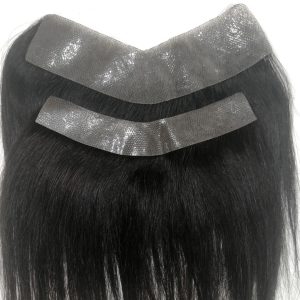 پروتز مو شقیقه بلند (جلو مو) مردانه رنگ مشکی طبیعی سایز عرض 3cm طول 17cm . بلندی مو 16cm | کد: ZNB-UHH