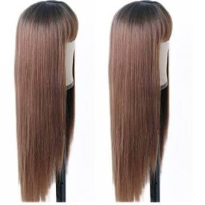 کلاه گیس (پوستیژ) زنانه بلند لخت قهو ه ای تنباکویی روشن آمبره چتری دار Ombre Light Brown | کد: ZNB-XFI