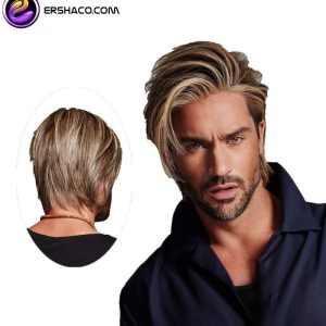 کلاه گیس (پوستیژ) مردانه کوتاه لیر بلوند قهوه ای Men Wig Short Blonde Brown | کد: ZNB-W16