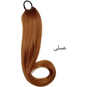 اکستنشن مو زنانه مدل دم اسبی صاف رنگ قهوه ای تیره | کد: ZNB-TZZ