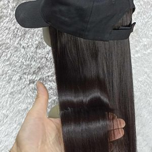 کلاه مویی درجه یک ابریشمی مشکی طبیعی مایل به خرمایی کم | کد: ZNB-UPR