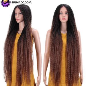 کلاه گیس (پوستیژ) زنانه بلند فر آفرو آفریقایی آمبره مشکی قهوه ای Long Big Hair Wig | کد: ZNB-WD1