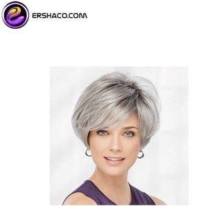 کلاه گیس (پوستیژ) زنانه کوتاه پیکسی آمبره جو گندمی Grey Wig Short Pixie | کد: ZNB-W9I