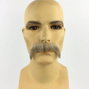 پروتز سبیل مصنوعی با موی طبیعی چخماقی سفید کد (4505) | کد: ZNB-WQZ