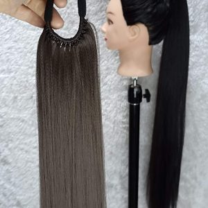 موی دم اسبی بلند90سانتی رنگ زیتونی تیره طبیعی مایل به زیتونی | کد: ZNB-UDS