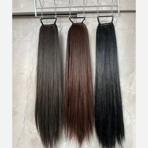 موی دم اسبی کشی قد 70 سانت تک رنگ آمبره و لایت – آمبره مشکی بلوند | کد: ZNB-W5G