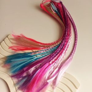 اکستنشن مو دخترانه رنگی بافت جفتی | کد: ZNB-VQG