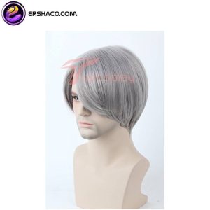 کلاه گیس زنانه و مردانه کوتاه نقره ای چتری دار | کد: ZNB-WH1