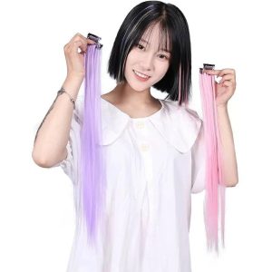اکستنشن مو مصنوعی رنگی دخترانه بلند | کد: ZNB-U1J