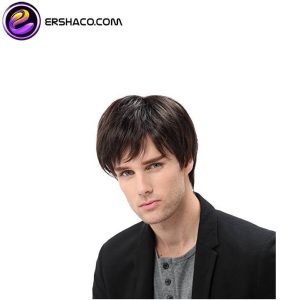 کلاه گیس (پوستیژ) مردانه کوتاه لیر لخت قهوه ای Mens Wig Short Straight | کد: ZNB-XBK