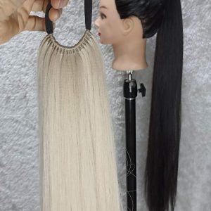 موی دم اسبی بلند90سانتی رنگ بیسکوییتی مایل به شنی کاهی | کد: ZNB-UKB