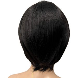 کلاه گیس زنانه کوتاه آمبره بلوند و مشکی طبیعی | کد: ZNB-UVU