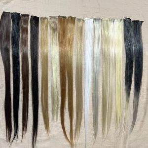 اکستنشن موی تک گیره ای قد 50-55 سانت – لایت مشکی نسکافه ای | کد: ZNB-W38