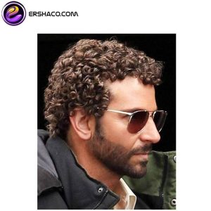 کلاه گیس مردانه فرفری افرو قهوه ای | کد: ZNB-WZ2