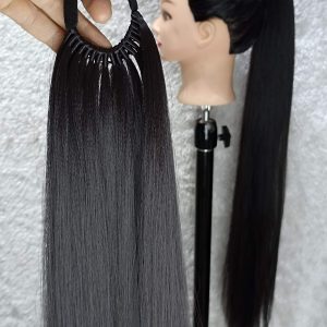 موی دم اسبی بلند 90سانتی رنگ مشکی طبیعی | کد: ZNB-UUV