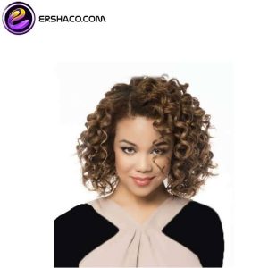 کلاه گیس زنانه فر آفرو قهوه ای تیره ترکیب موی طبیعی و مصنوعی | کد: ZNB-VXI