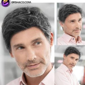 کلاه گیس ( پوستیژ) مردانه کوتاه جو گندمی با تراکم مشکی بالا Wig Black Grey | کد: ZNB-WS5