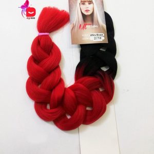 موی دو سر باز بافت 165گرمی قد 90 آمبره و سامبره مشکی و قرمز | کد: ZNB-UC7