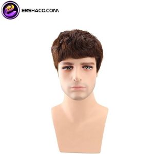 کلاه گیس (پوستیژ) مردانه کوتاه قهوه ای موی طبیعی انسان Men Wig | کد: ZNB-X6D